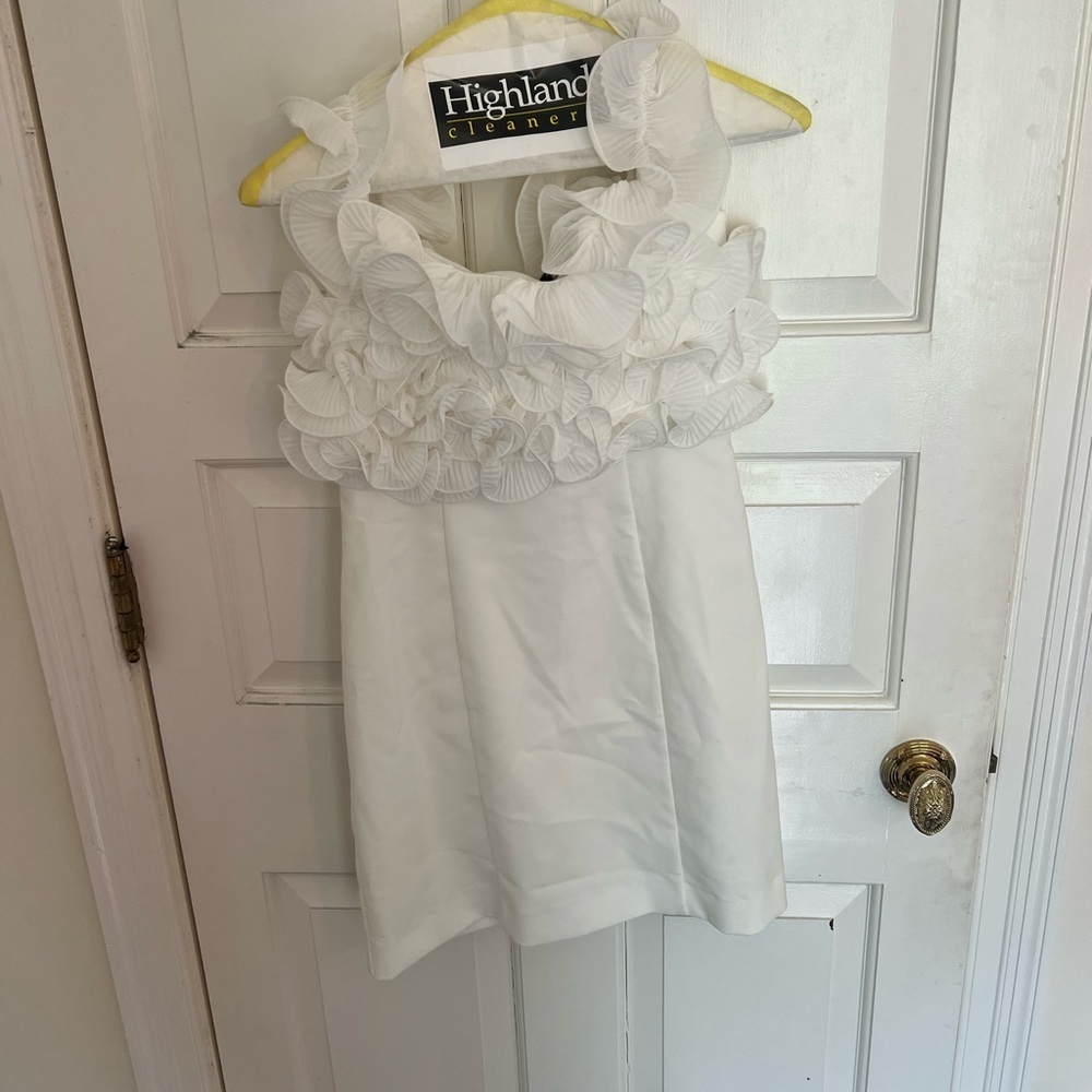 Zara White Ruffled Dress